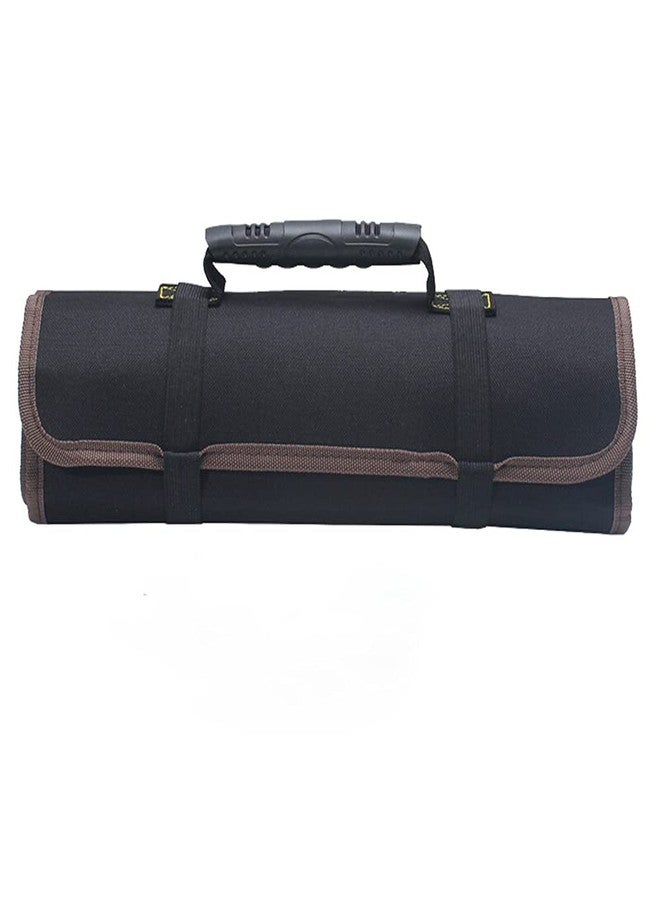Mengshen Tool Bag,Electricians Mechanics Roll Portable Canvas Storage Bag,Thick and Wear-Resistant,UH01 Black - Image 1